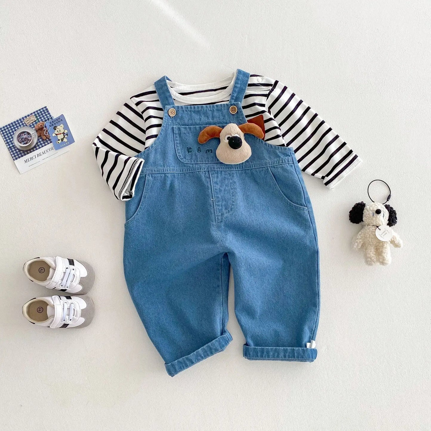 Cartoon Overalls for Boys 0-6 Years - Spring Collection, Soft Denim Jeans - Korean Baby Fashion