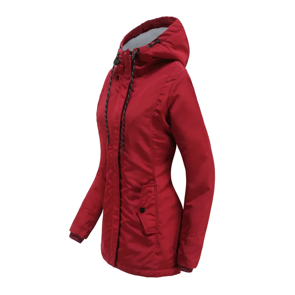 2023 Womens Parker Coat Autumn/winter Cotton-padded Jacket for Women Thickened Jacket Womens Casual Hooded Coat