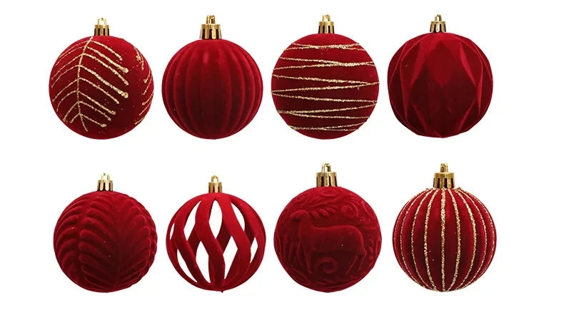 12/16 piezas de adornos navideños de bolas de color rojo vino de 6 cm, con efecto nevado, para árbol de Navidad, fiestas, Año Nuevo, esferas navideñas colgantes.
