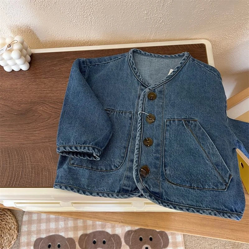 Kids Coats Cowboy New Spring Autumn Fashino Korean Casual Baggy Long Sleeve