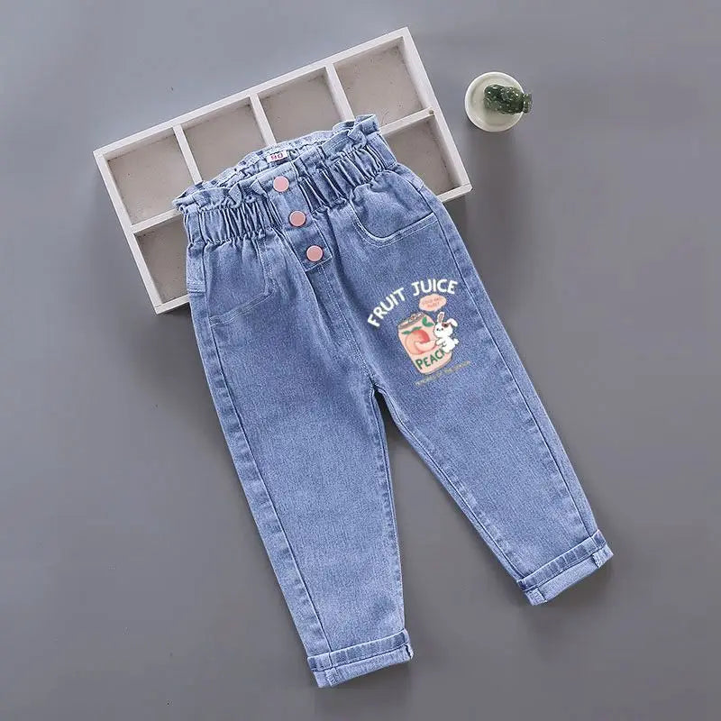 Pantalons pour filles, vêtements pour enfants, jeans pour enfants, pantalons en denim de cow-boy, vêtements de mode printemps-automne, streetwear décontractés, Harajuku