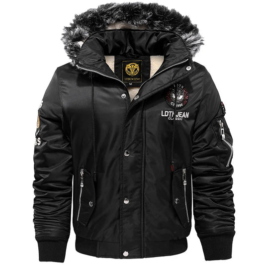 Winter new casual men's cotton-padded padded jacket warm hooded coat windproof men's large size M-5XL cotton-padded jacket