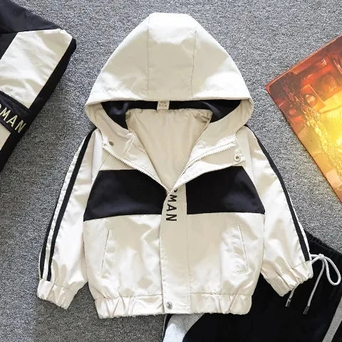 Children's Jacket Spring and Autumn Thin Boys' Baby Hooded Casual Coat Children's Windbreaker