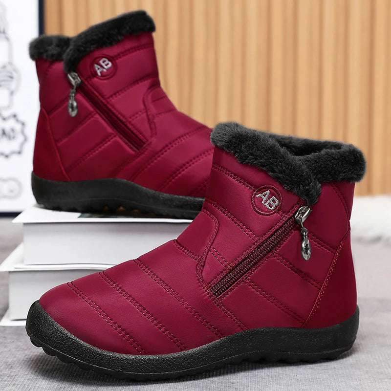 Snow Women Boots Comfortable Women's Boots Waterproof Women Shoes Zipper Shoes Woman Soft Fur Women's Winter Boots Botas Mujer