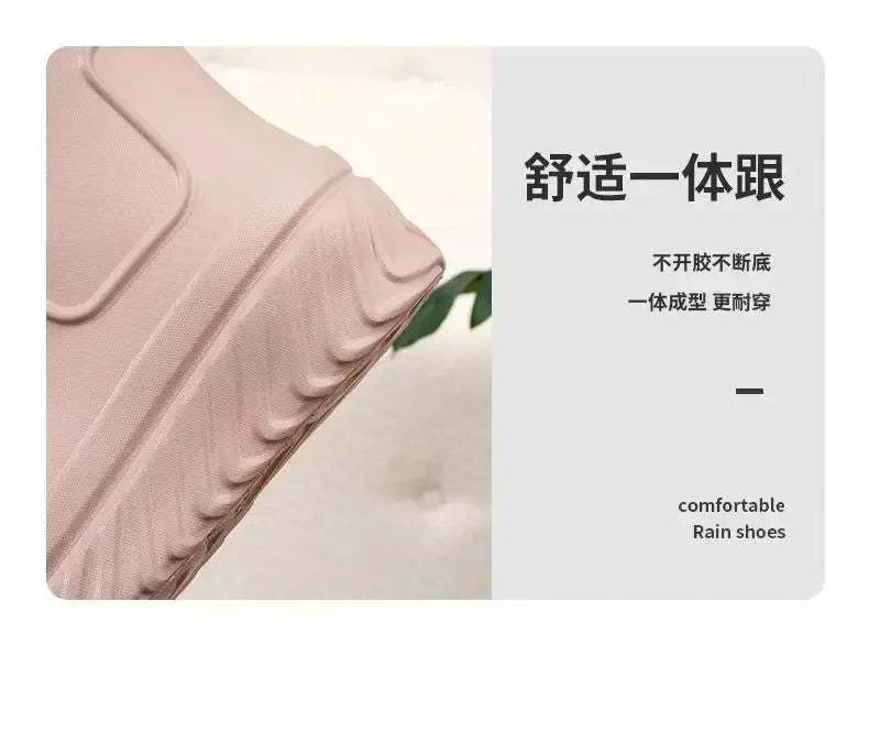 New High Top Waterproof Cotton Shoes for Women Plus Velvet Warm Waterproof Cotton Boots Rain Boots Botas Altas Plataforma Mujer