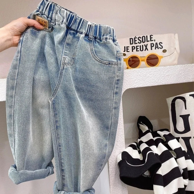 Boys Girl Hole Jeans Pants Excellent Quality Cotton New Casual Children Trousers Baby Toddler Comfortable Kids Clothes Children