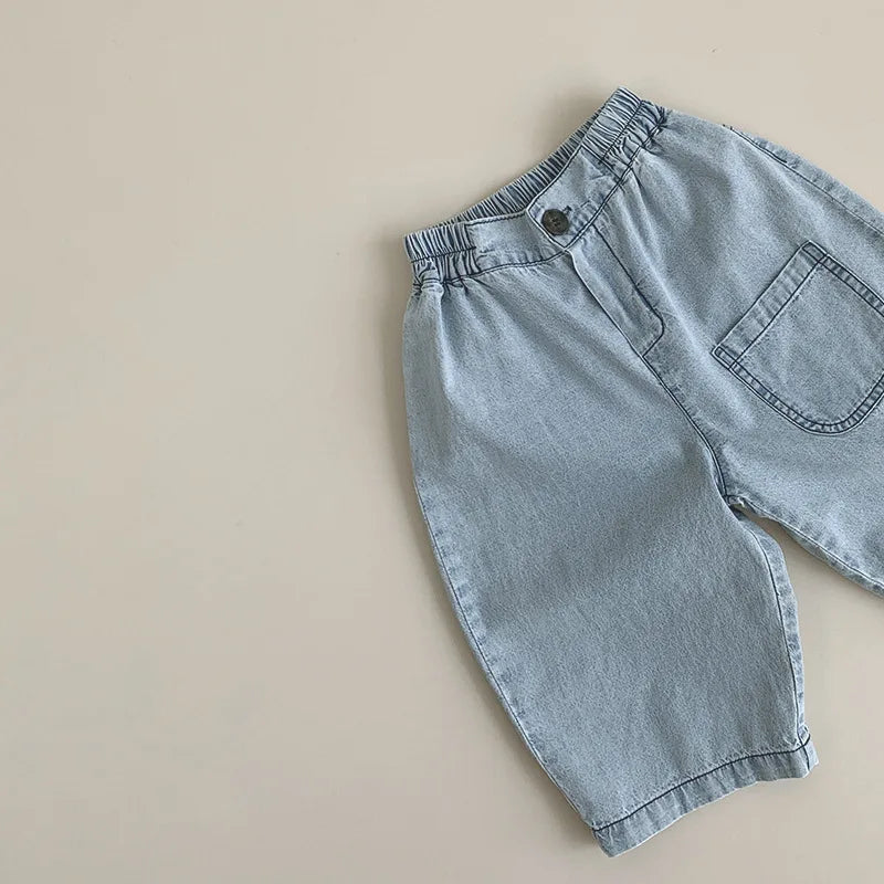 Pantalones vaqueros finos para niños de 1 a 5 años, primavera y verano, holgados e informales, a la moda, para niñas.