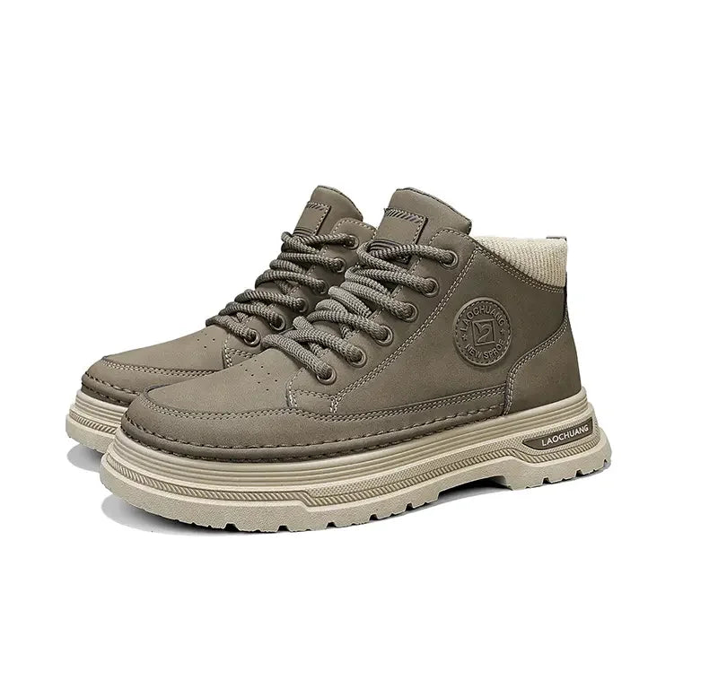 Botas vaqueras para hombre, versátiles, de caña alta, deportivas, informales, para entrenamiento, de moda para exteriores, resistentes al desgaste, para correr, botas de motociclista