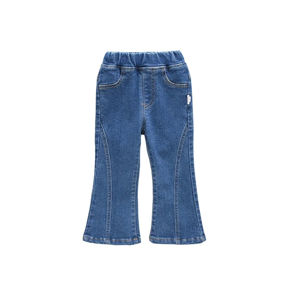 Pantalones vaqueros de color liso para niñas, estilo casual, para primavera y otoño, de 1 a 6 años.