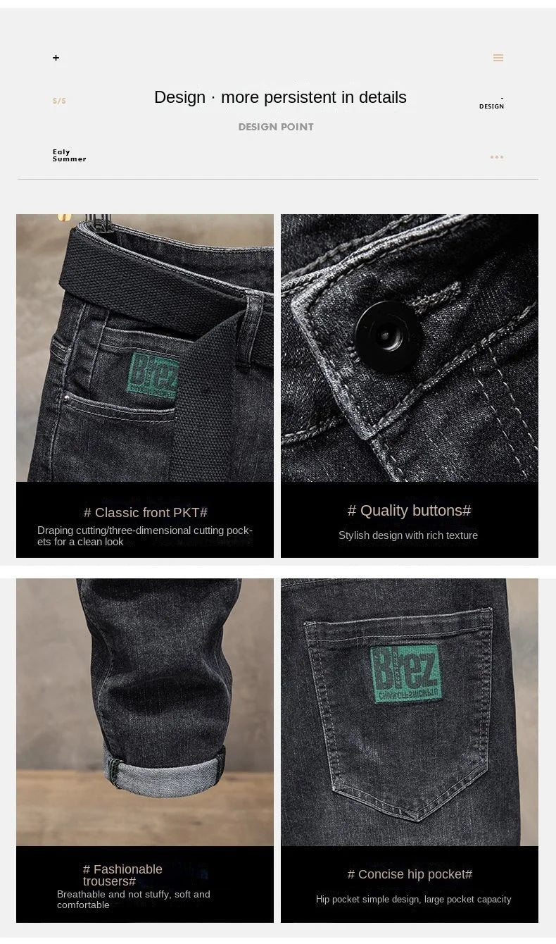 Winter Pants Brushed Denim Fabric Korean Style Clothes Luxury Street Men's Boots Cut Stretch Slim Plush Wool Thicken Jeans Pants