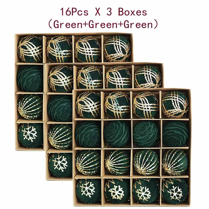 12/16 piezas de adornos navideños de bolas de color rojo vino de 6 cm, con efecto nevado, para árbol de Navidad, fiestas, Año Nuevo, esferas navideñas colgantes.