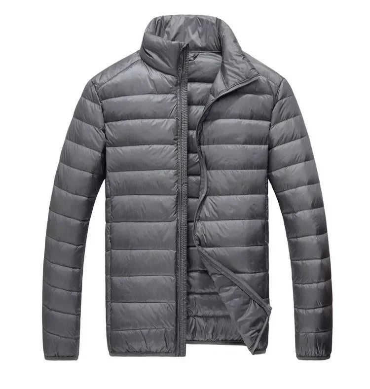 2024 Fall And Winter New Collar Lightweith Warm Down Jacket Royal Blue Black Gray Green Male Down-Filled Coat  Large Size Does N