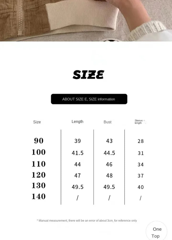 2-9 Y New Autumn&spring Simple Retro Style Japanese&Korean Childrens Corduroy Coat Shirt Girls&Boys Baby Loose Jacket Outerwear