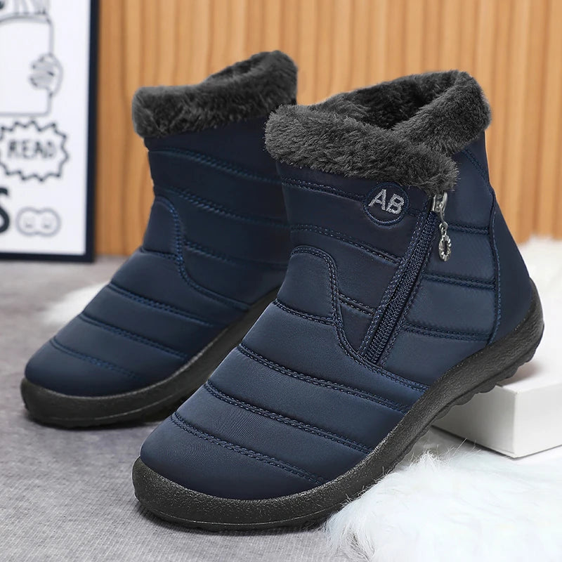 Snow Women Boots Comfortable Women's Boots Waterproof Women Shoes Zipper Shoes Woman Soft Fur Women's Winter Boots Botas Mujer