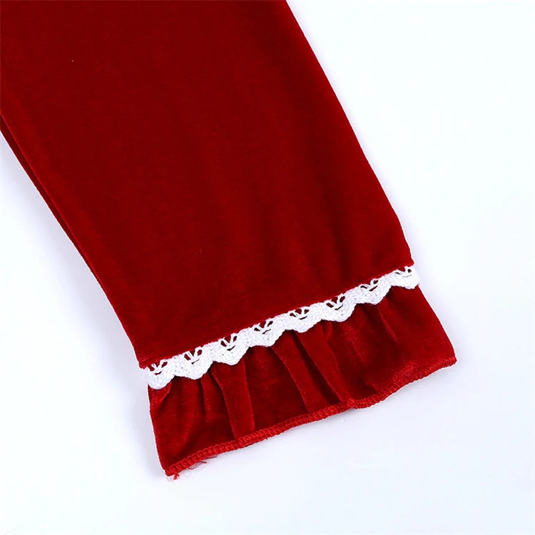 Christmas Baby Boy Girl Red Pajamas Sets For New Year Velvet Kids Family Match Pyjamas Bathrobe Outfits Children Pjs Homewear