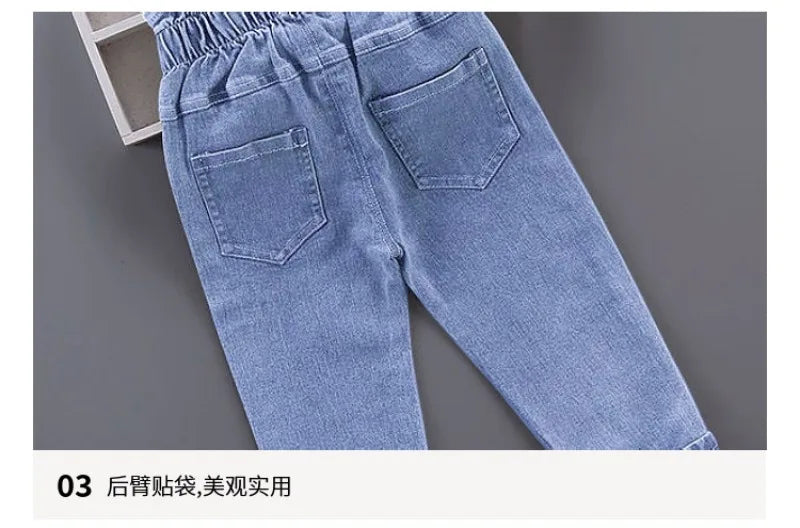 Pantalons pour filles, vêtements pour enfants, jeans pour enfants, pantalons en denim de cow-boy, vêtements de mode printemps-automne, streetwear décontractés, Harajuku