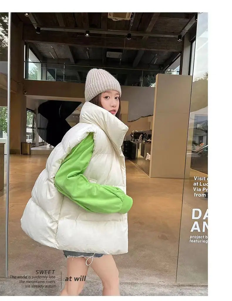 Autumn Winter Lightweight Sustans Vest for Women Korean Style Loose Jacket Fashion Girl Solid Sleeveless Parkas Winter Warm Vest