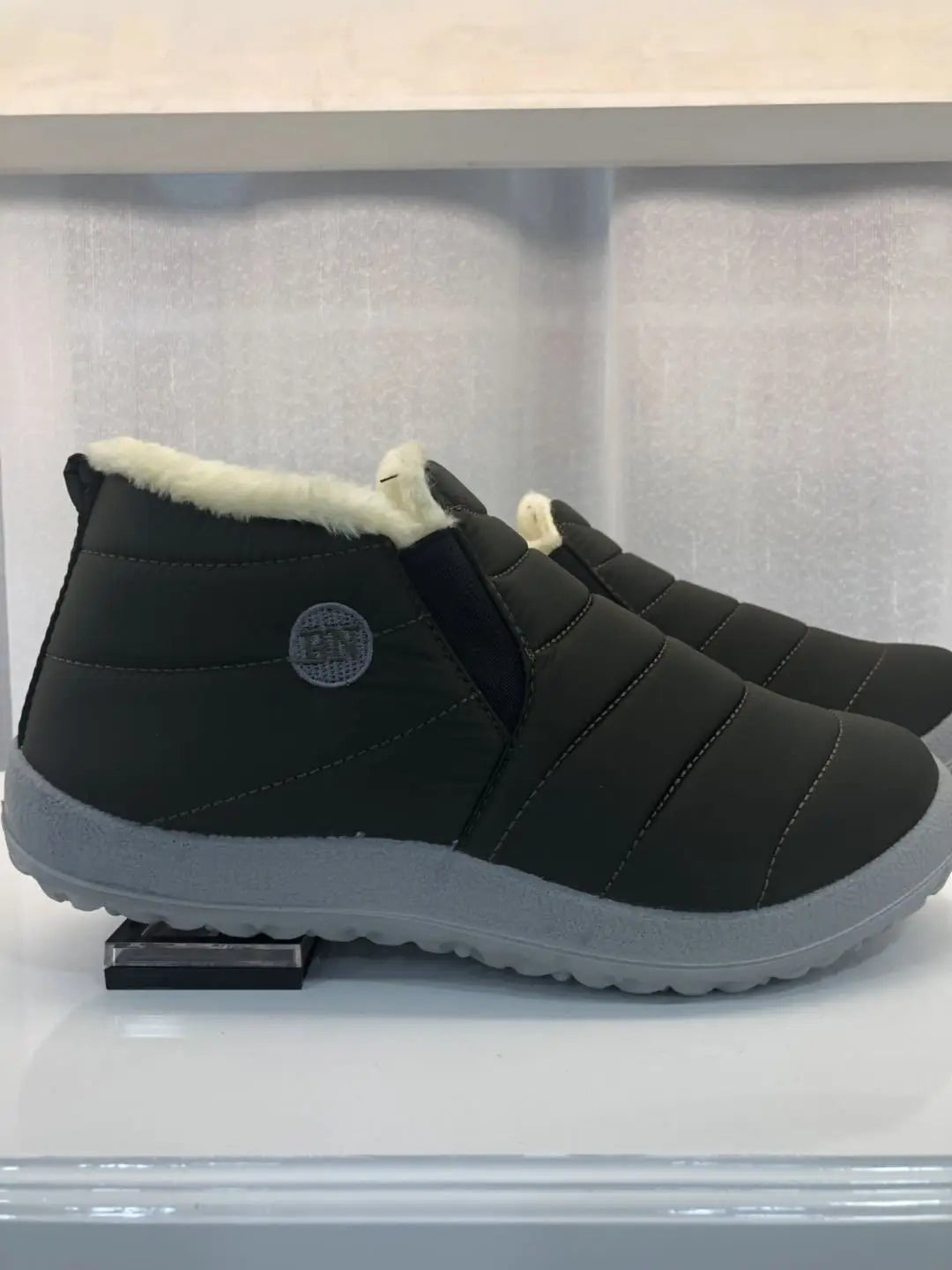 Botas de invierno para hombre, impermeables, de algodón, ligeras, sin cordones, planas, hasta el tobillo, tallas grandes 47, unisex, para la nieve.