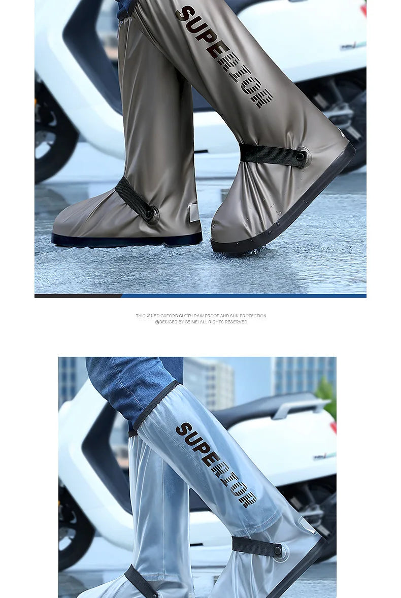 Adult Waterproof Shoe Covers Outdoor Travel Rainproof Shoe Covers Bandage Style Thickened Non-slip Rain Boots Covers