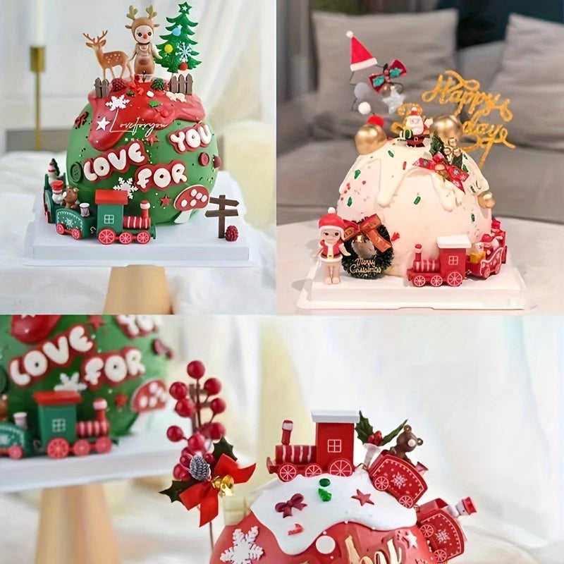 Christmas Plastic Train Merry Christmas Decorations for Home 2025 Xmas Tree Ornament Navidad Noel Happy New Year Kids Gifts 2026
