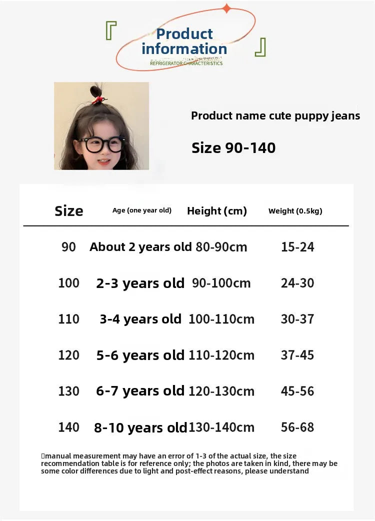 2025 New Girls Jeans Loose Straight Leg Pants for Toddler Baby Casual Wear Spring Autumn