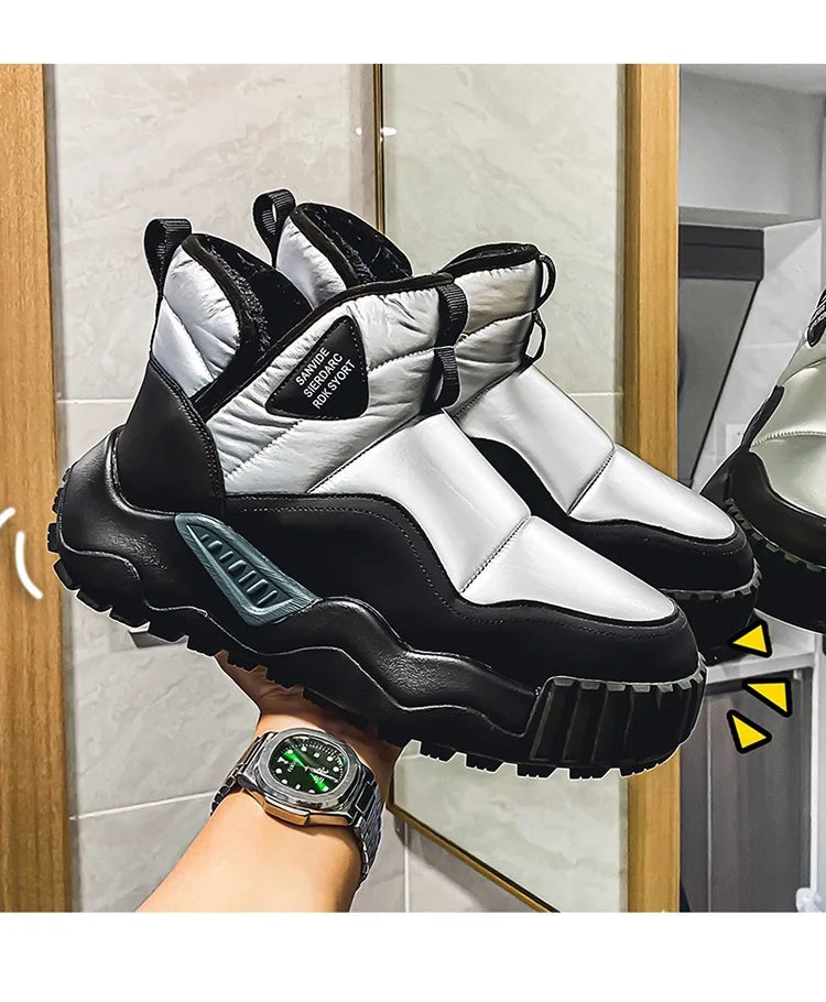 Winter men's thick-soled high-top cold-resistant snow boots, piled and thickened warm cotton shoes, non-slip men's boots