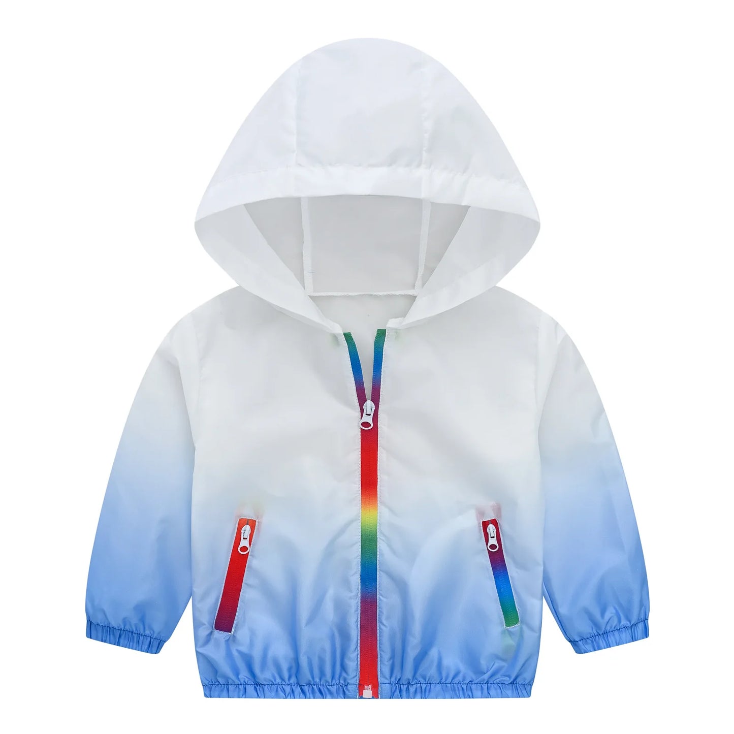 Children's Summer Thin Sun-protective Jacket Boys Girls Breathable Hooded Zipper Solid Lightweight Coat Jackets Clothing