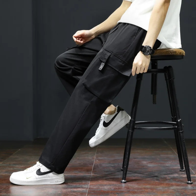 Youth Fashion Trend High-quality Outdoor Sports Leisure Workwear Long Pants Comfortable Breathable Leg Tied Straight Leg Pants