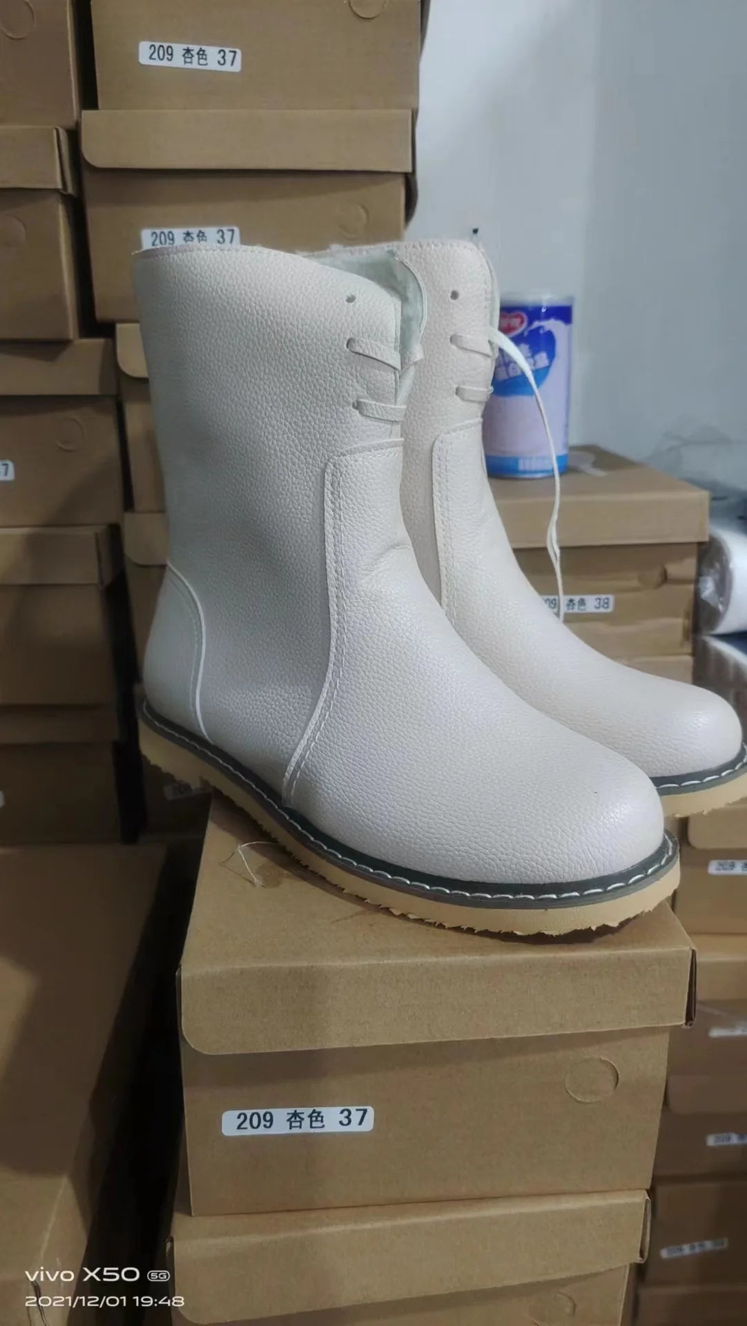 Women's Winter Boots New PU Leather Women Boots Comfortable Flat Fleece Warm Shoes Women's Ankle Boots Female Footwear