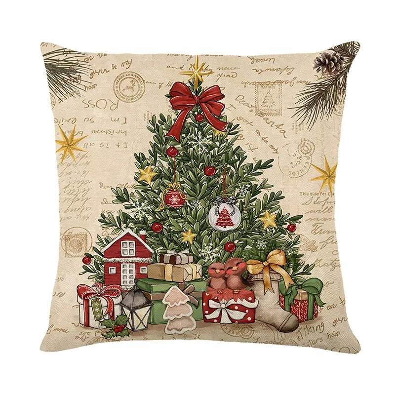 45cm Christmas Decorations Christmas Cushion Cover Pillowcase 2024 for Home Ornament Xmas New Year Christmas Decor 2025 home