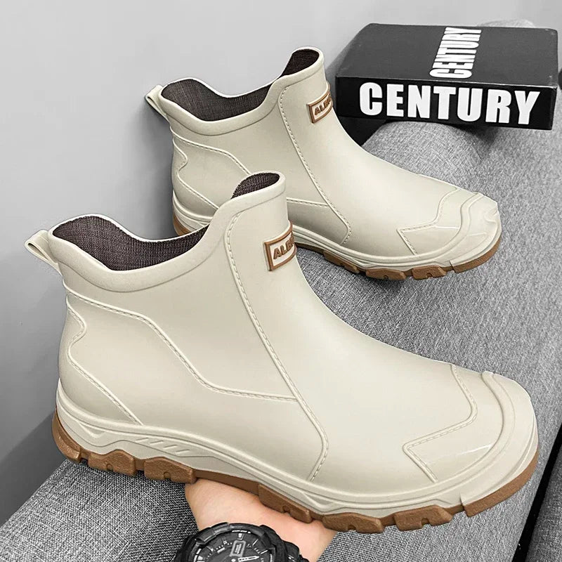 Waterproof Cross-Border Men's Rain Shoes Fashionable Short Socks Thickened Warm Rubber Work Anti-Slip Fishing Kitchen Rain Boots