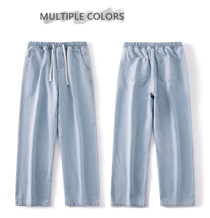 Autumn Korean Fashion Drawstring Y2K Jeans Homme Classic Baggy Straight Wide Leg Pants 2025 New Hip Hop Streetwear Casual jean