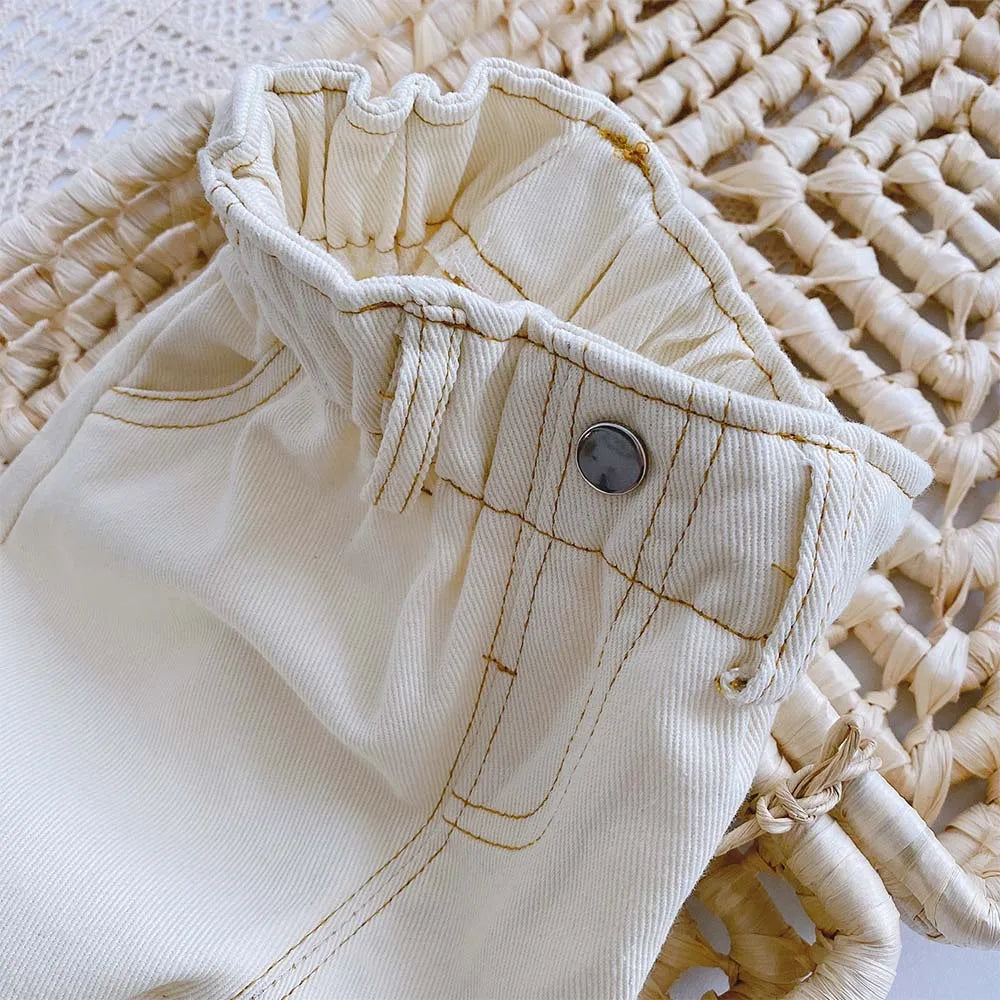 Pantalones vaqueros holgados para bebé niño y niña, nueva moda, estilo coreano, casuales, de color sólido, pantalones vaqueros para primavera y otoño para niños de 1 a 7 años.