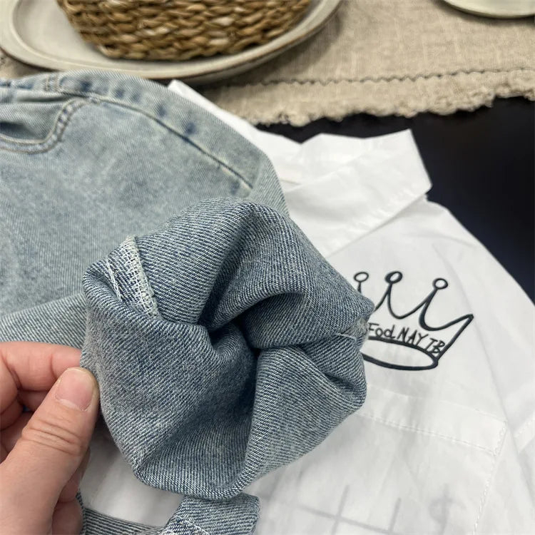Boys Jean Pants Long Trousers Denim 2024 Blue Spring Autumn Baby's Kids Sport Teenagers Birthday Christmas Gift Children's Cloth