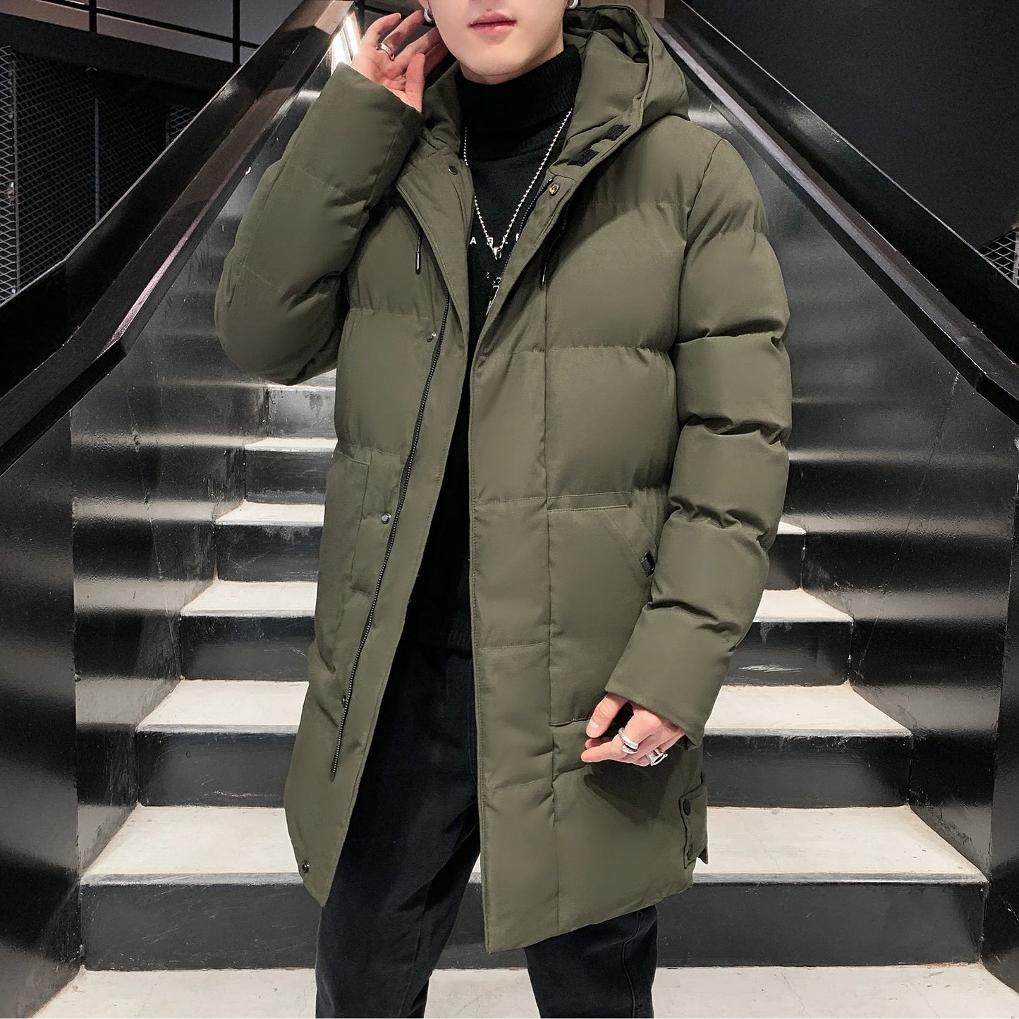 2025 Winter Parkas Men Warm Thick Windproof Jacket Men Quality Hooded Cotton Padded Coat Men Fashion Waterproof Outwear