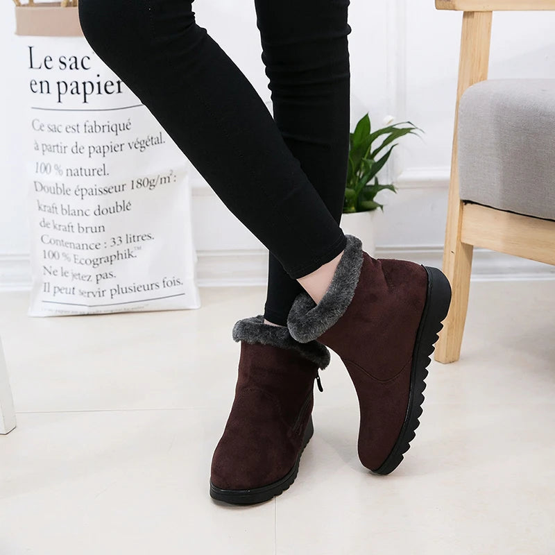 Woman Shoes Woman Winter Snow Boots Warm Ankle Boots Platform Rubber Female Boots Winter Snow Footwear Lady Low Heel Shoes