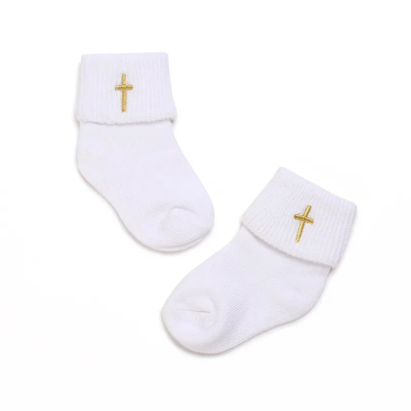 0-2 Years Old Boys and Girls Short Socks Soft Cotton Baby Socks Newborn White Baptism Infant Daily Kindergarten Wear