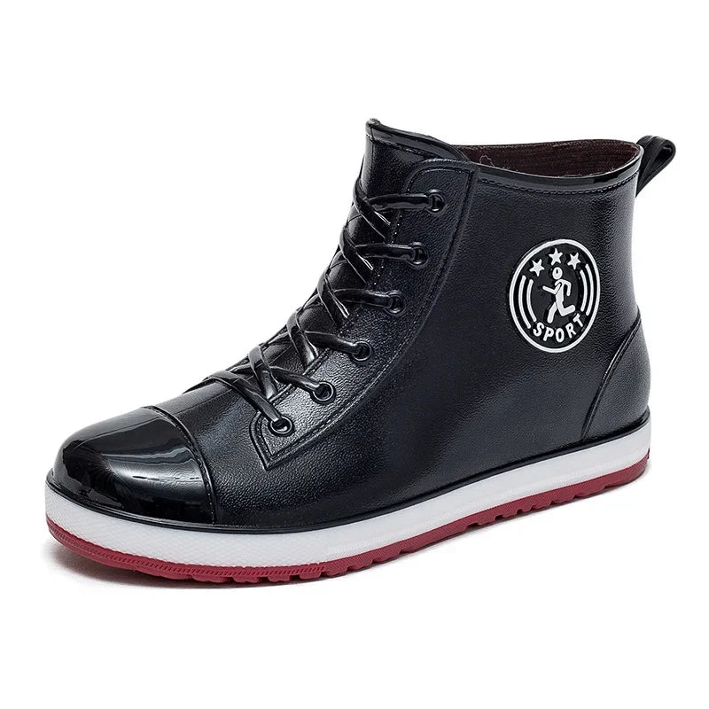 Women's Rain Boots Fashion Warm Cotton RubberShoes Ankle Rain Shoes for Women Waterproof Garden Galoshes Botas Lluvia Mujer