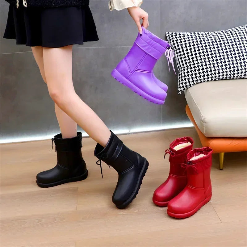 Botas de nieve nuevas para mujer, cálidas y de felpa, impermeables, de EVA, para invierno