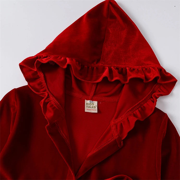 Christmas Baby Boy Girl Red Pajamas Sets For New Year Velvet Kids Family Match Pyjamas Bathrobe Outfits Children Pjs Homewear