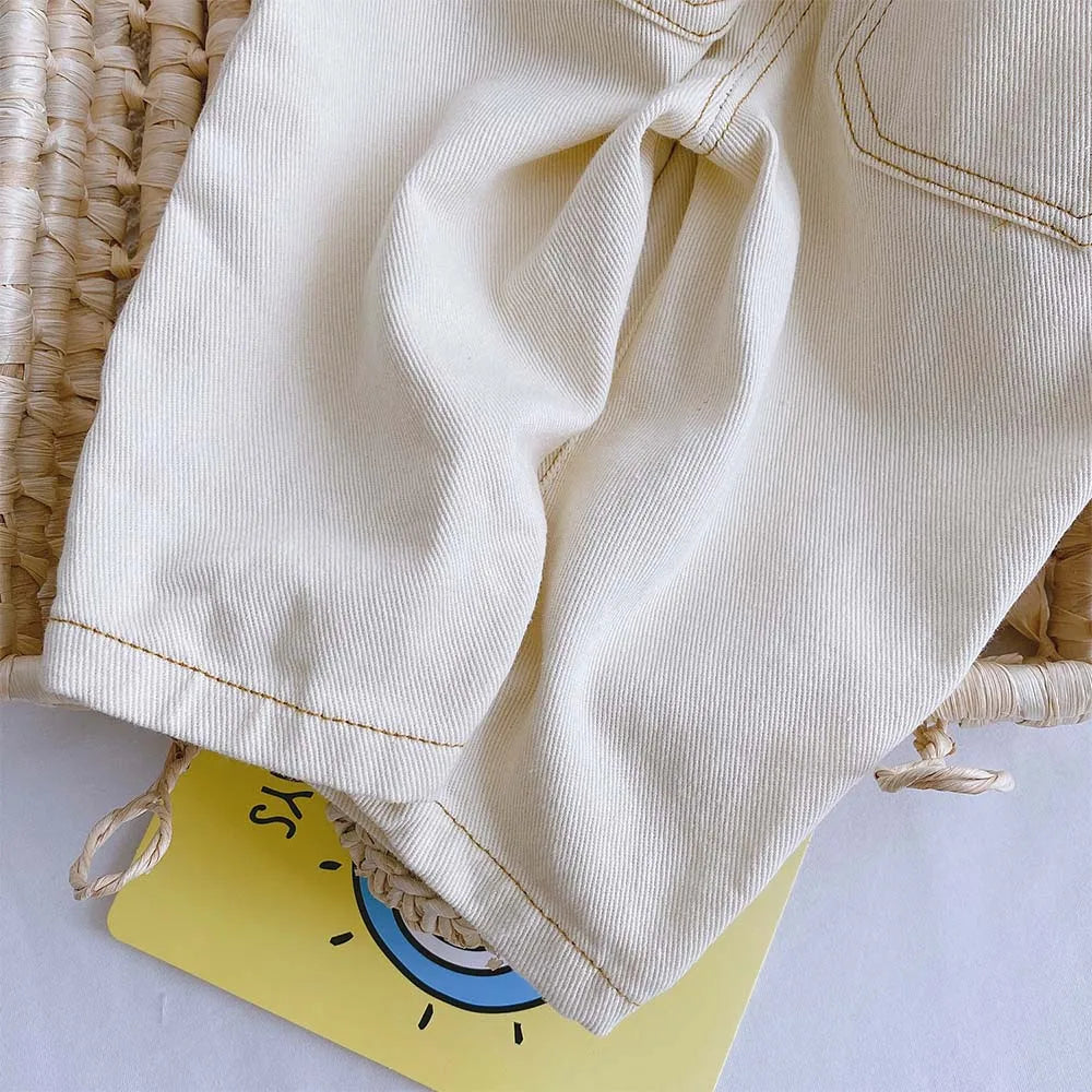 Pantalones vaqueros holgados para bebé niño y niña, nueva moda, estilo coreano, casuales, de color sólido, pantalones vaqueros para primavera y otoño para niños de 1 a 7 años.