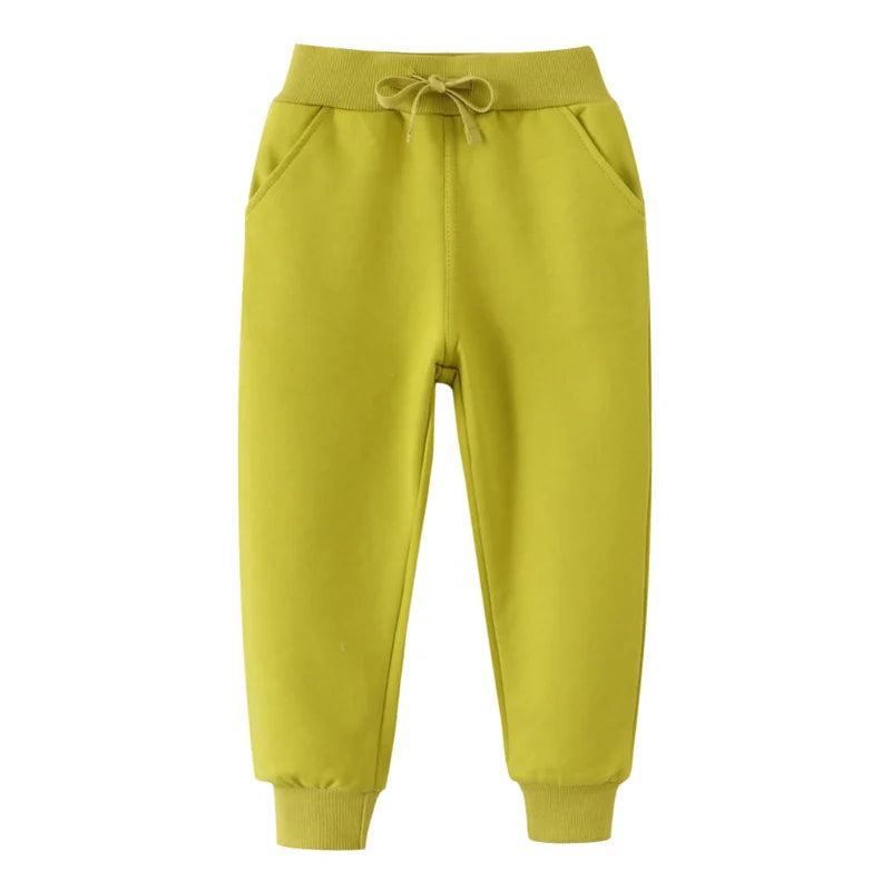 Jumping Meters 2-7T Yellow Children's Trousers Pants Plain Hot Selling Boys Girls Sweatpants Kids Sweatpants