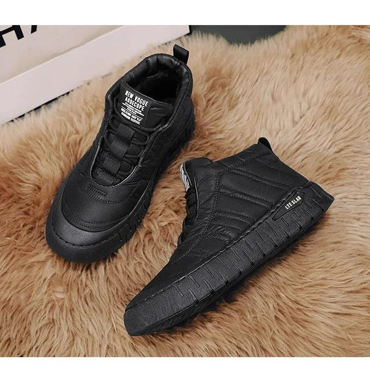 Classics Men's Soft Plush Ankle Boots Waterproof Snow Boots Designer Warm Platform Boots Versatile Lace Up Flats Hiking Boot