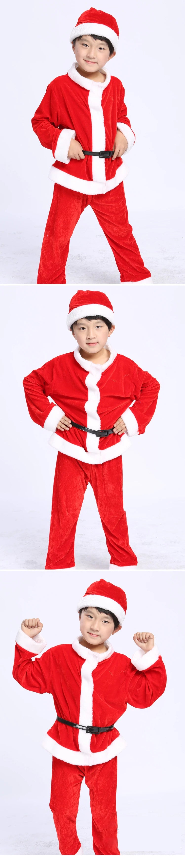 Velvet Christmas Set Stage Performance Clothing for Kids Boys Girls Matching Party Set and Dress Classic Christmas Clothes