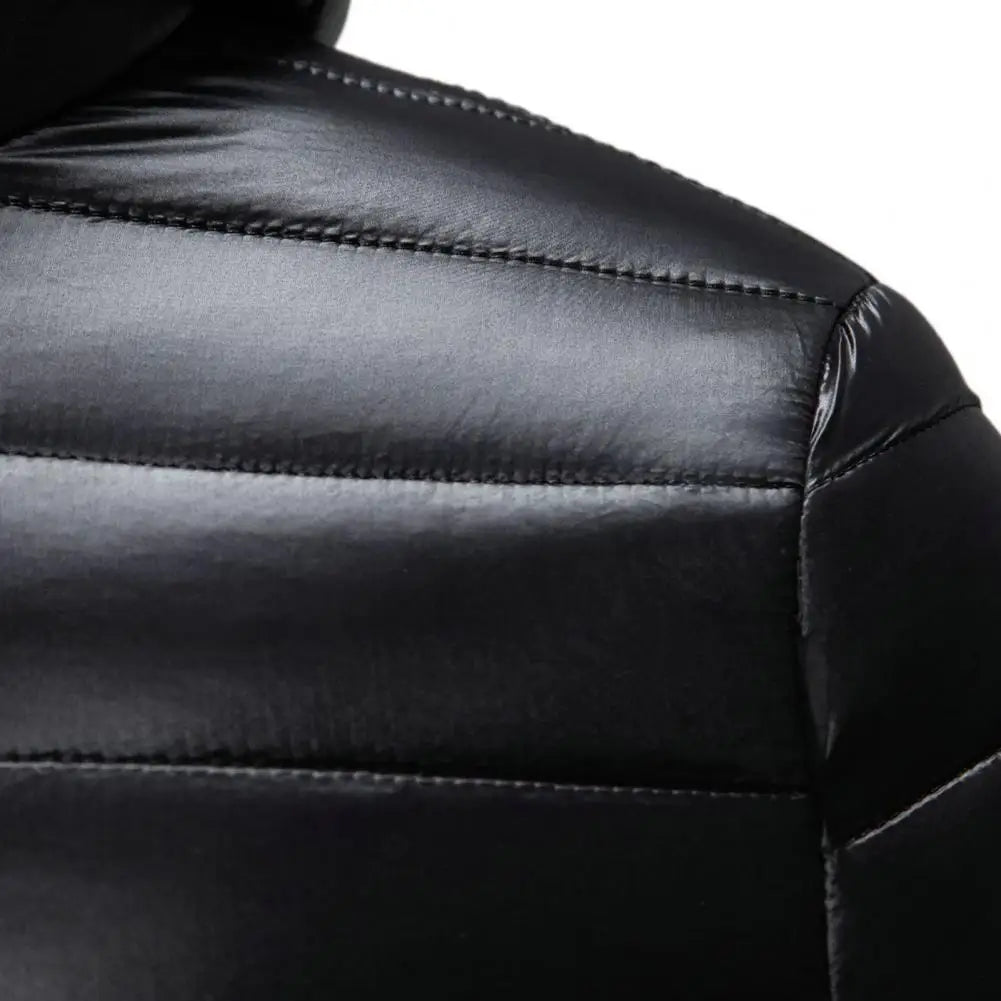 Winter Men Coat Hooded Cotton Padded Warm Windproof Parka Cotton-padded Zipper Closure Lightweight Male Down Coat Sports Clothes