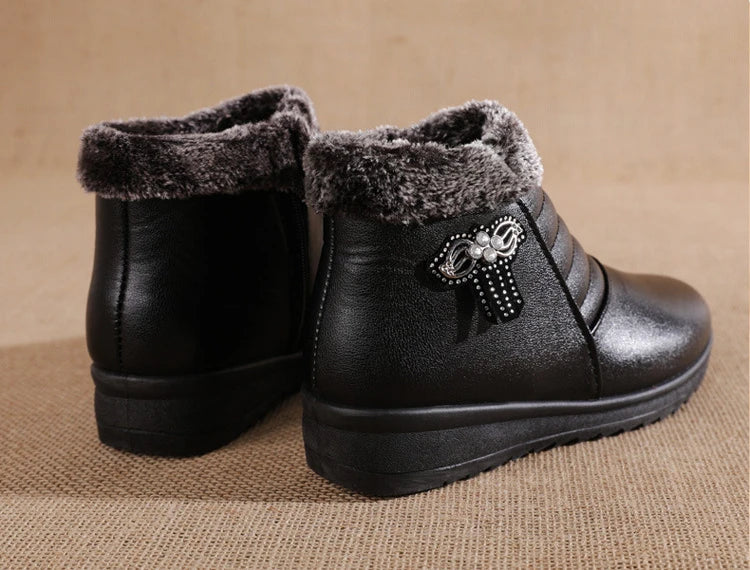 Nuevas botas de invierno para mujer, botines gruesos de felpa para mujer, con cremallera, cómodas botas de nieve para exteriores, zapatos de algodón a la moda, botas De Mujer