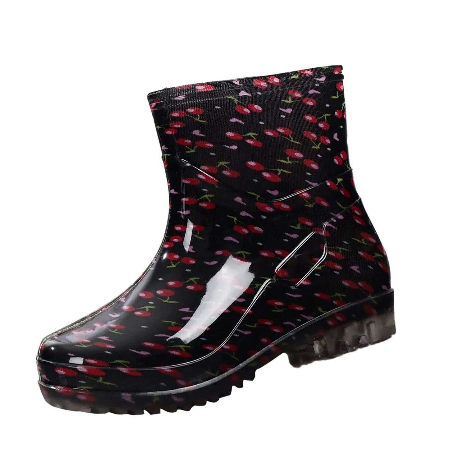 Fashionable Print Rain Boots Adult Women's Waterproof Boots Anti-slip Wear-resistant Shoes Mid-high Boot  Rain Shoes