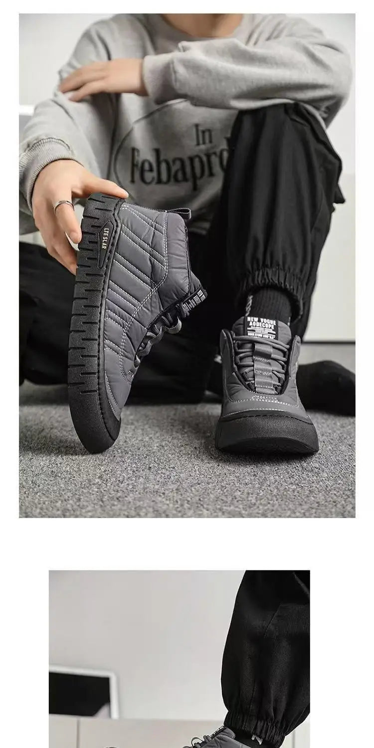 Winter Cotton Shoes Men's New Cotton Boots Outdoor Cold Resistant Men's Shoes Anti Slip Snow Boots Thick Warm Casual Shoes