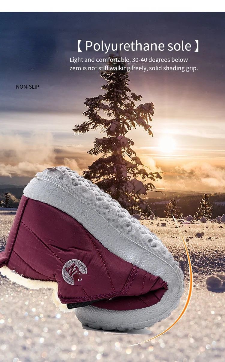 Botas de invierno para hombre, impermeables, de algodón, ligeras, sin cordones, planas, hasta el tobillo, tallas grandes 47, unisex, para la nieve.