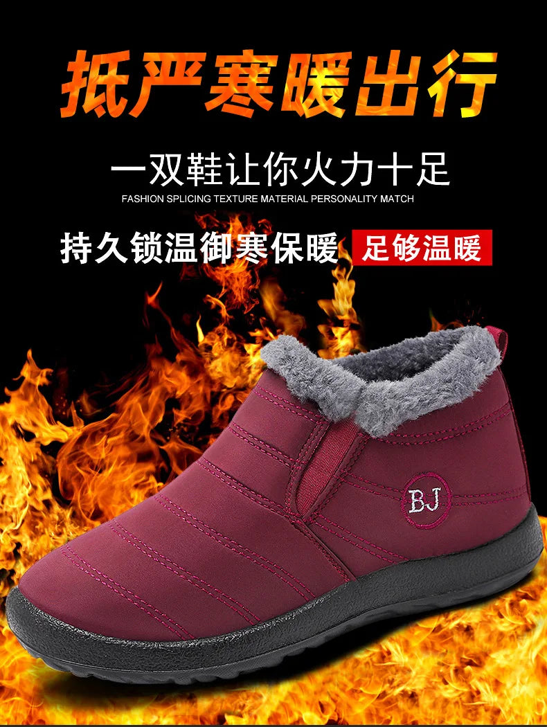 Botas de invierno de algodón para hombre, botas de nieve de plataforma suaves con forro de piel cálida, botines de invierno para hombre, zapatillas deportivas de invierno para hombre, zapatos casuales para hombre